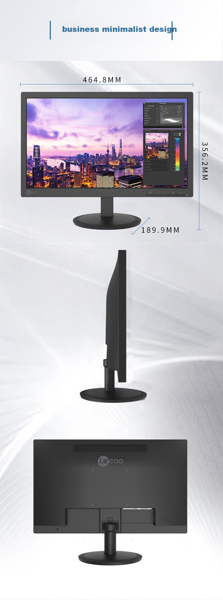 Lecoo Lenovo Laikuo 19.5-inch TN Panel Eye-care Low Blue Light Flicker-free Monitor HDMI+VGA Dual Interface Wall-mount Supported Computer Display B2022 8
