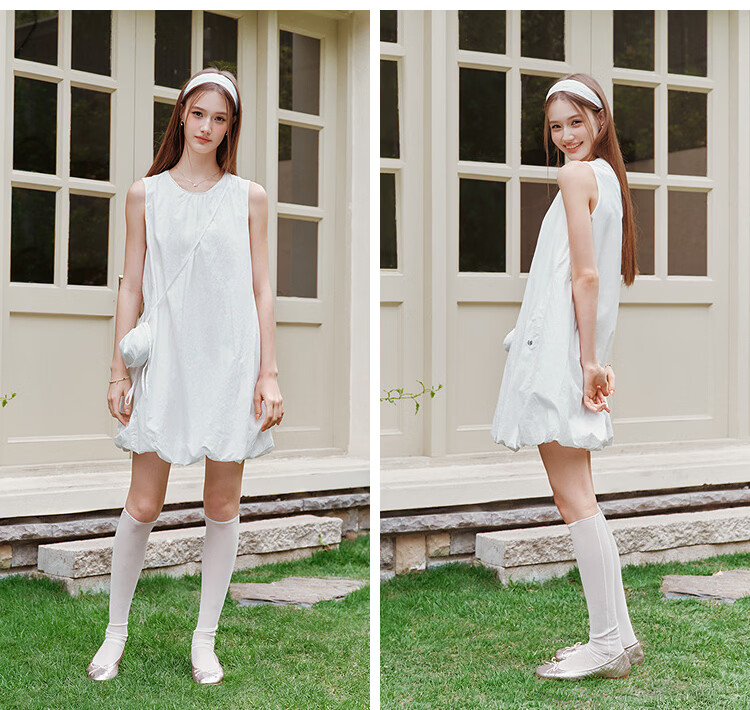Semir Summer Dress with Crossbody Bag Textured Bubble Skirt 2026 Sleeveless Dress 101326114012 13