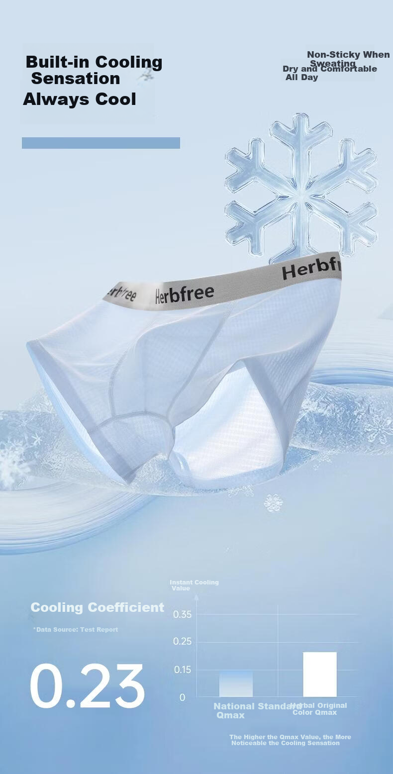 Herbal Original Color Lyocell Mulberry Silk Growth Period Youth "Glacier Underwear" 10A Antibacterial Moisture-Wicking Breathable Quick-Dry Summer 5