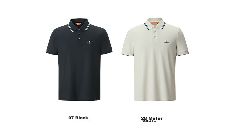 Biyinlefen Father's Day 2026 Summer New Men's Casual Color-Block Cool Stretch Polo Shirt with Contrast Collar Short Sleeve 16