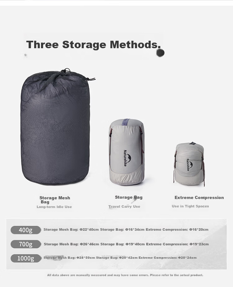 Naturehike Outdoor Lightweight Portable Adult Down Sleeping Bag with Duck Down Insulation for Camping and Cold Weather 7