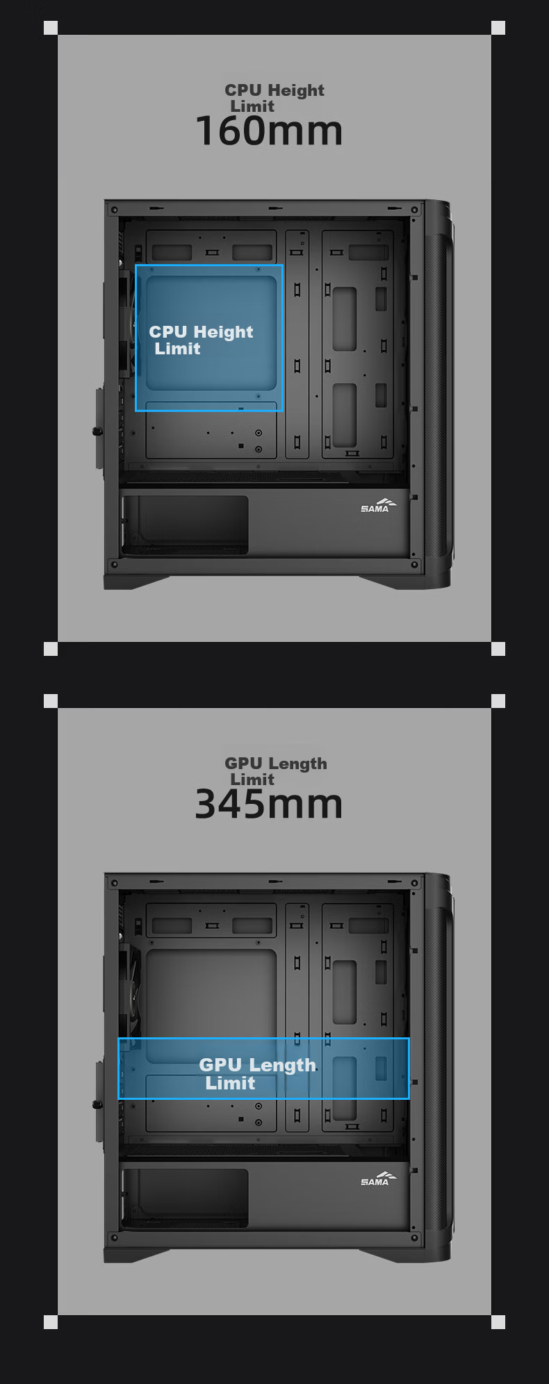 SAMA Fresh Air M3 Standard Edition Black mATX Desktop PC Case Front Mesh Cooling/Standard 12CM Fan/240mm Water Cooling Support 4