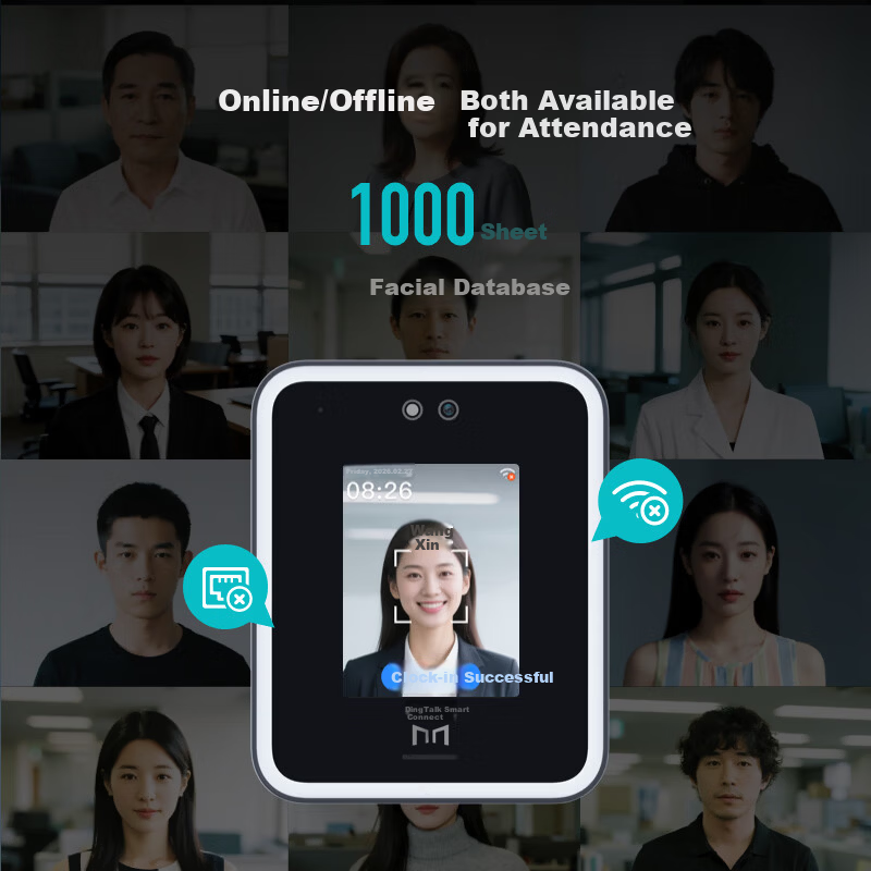DingTalk Smart Connected Modian Facial Recognition Attendance and Access Control All-in-One Machine X3W Gray
