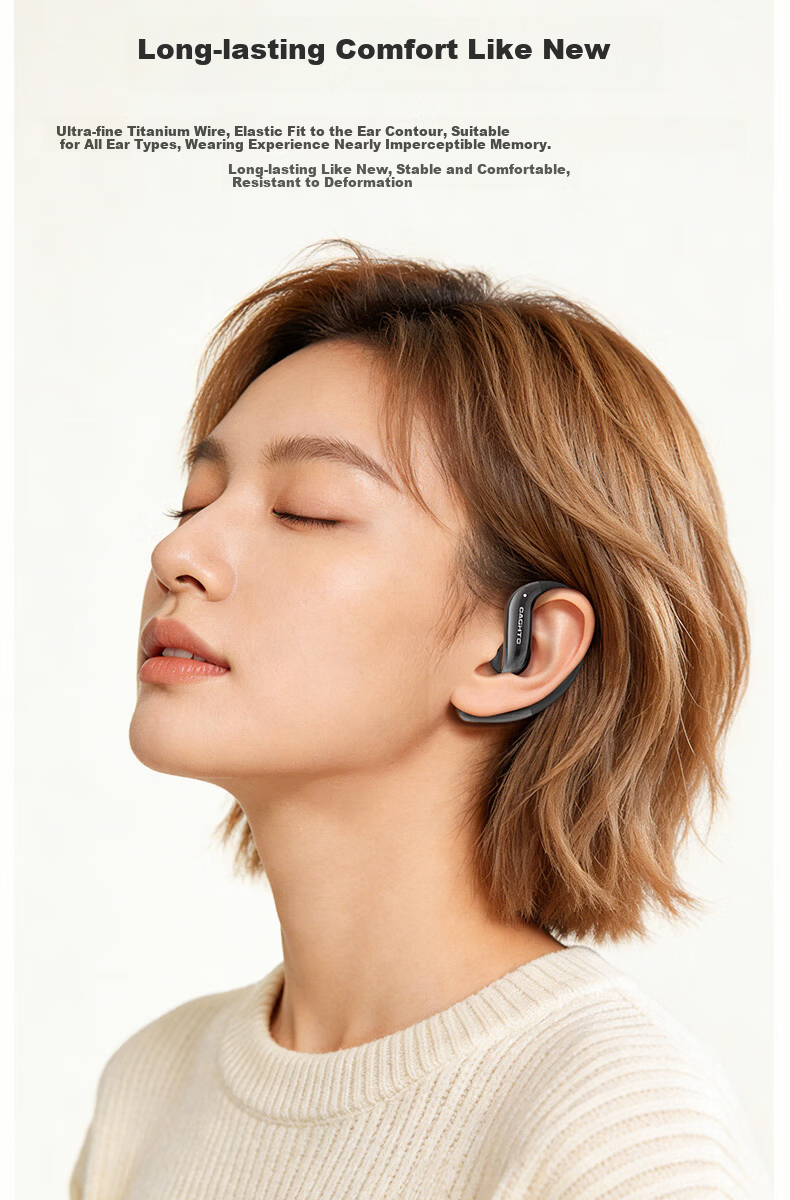 Chengao G13 Black Hanging Ear Bluetooth Earphones AI Call Noise Cancelling In-Ear Sports Running Cycling Earhook Long Battery Life Gaming Low Latency Universal Phone 8