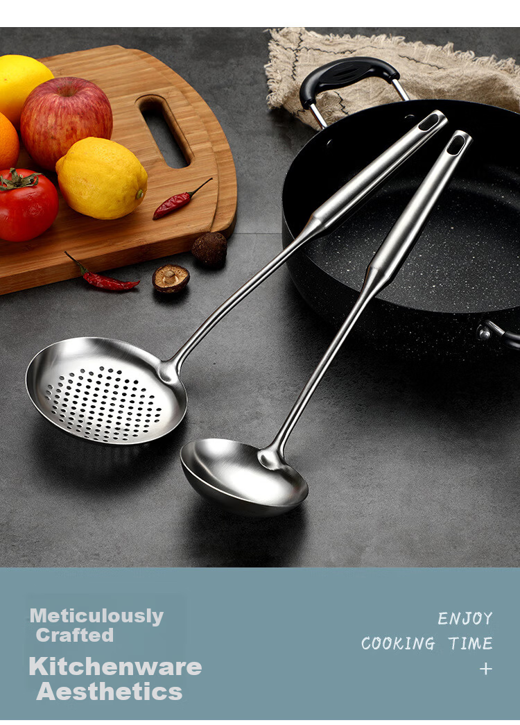 Jinwanfu 304 Stainless Steel Cooking Spatula High-Temperature Resistant Non-Stick Frying Pan Turner Kitchen Utensil 4