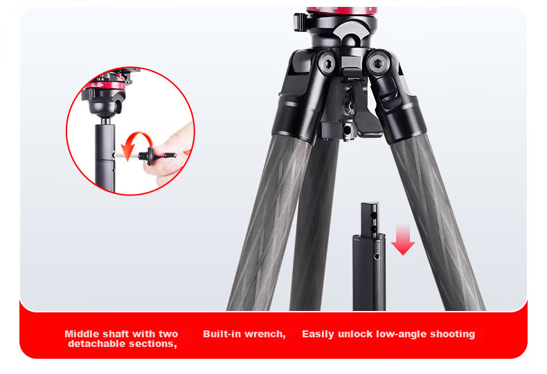 Manfrotto MKELESLLCBK-BH Carbon Fiber Tripod with Ball Head for DSLR and Mirrorless Cameras, Travel Photography and Videography Support Stand 9