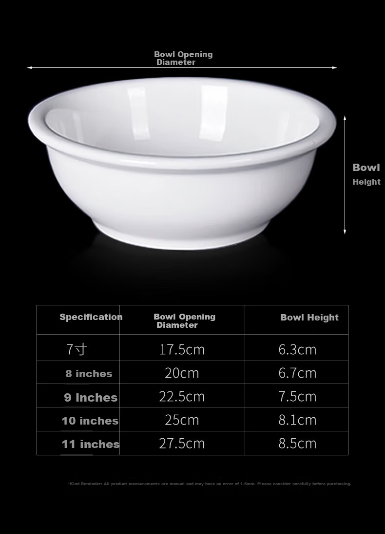 Danshi Zhiyuan Ceramic Soup Bowl White Porcelain Soup Bowl Large Soup Bowl 11 Inch Jingcang 9