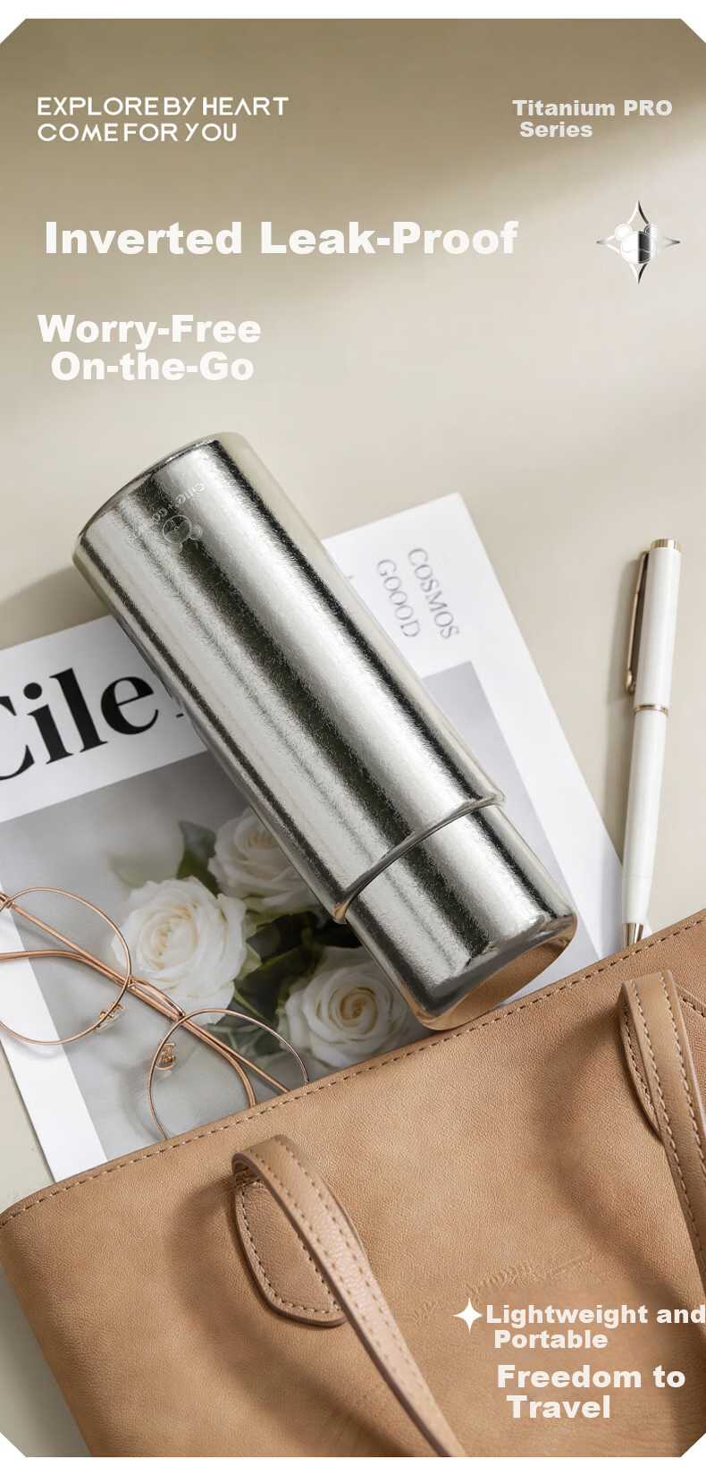 Cille Pure Titanium Insulated High-End Tea Infuser Cup Separation Health Tea Brewing Water Cup Business Office Luxury Gift Titanium Cup 15