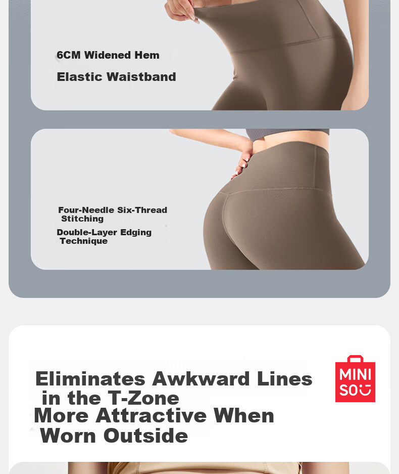 MINISO Women's Yoga Shorts Sports Shorts Five-Point Pants Spring Summer Running Shark Pants Pilates Yoga Fitness Pants 4