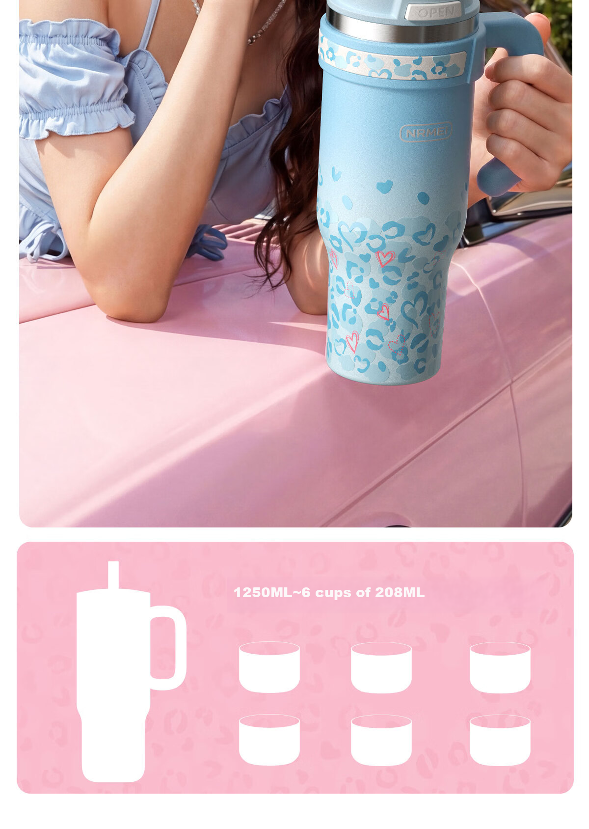 NRMEi Insulated Large Capacity Ice Tumbler 520ml Gift for Girlfriend Couples High-Value Birthday Present 9