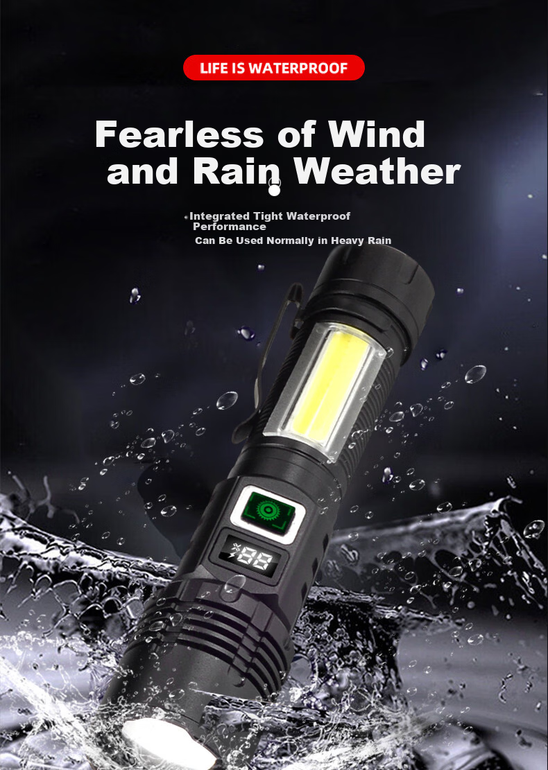 MAX LOAD Magnetic Rechargeable Mini Portable High Brightness Outdoor Flashlight with Side Light Multifunctional Work Repair Torch 17