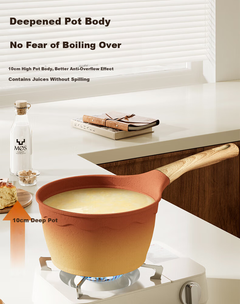 Amercook Clay Milk Pot Non-Stick Baby Food Pot Instant Noodle and Porridge Cooking Pot Amir Pot for Home Induction Cooker and Gas Stove 13