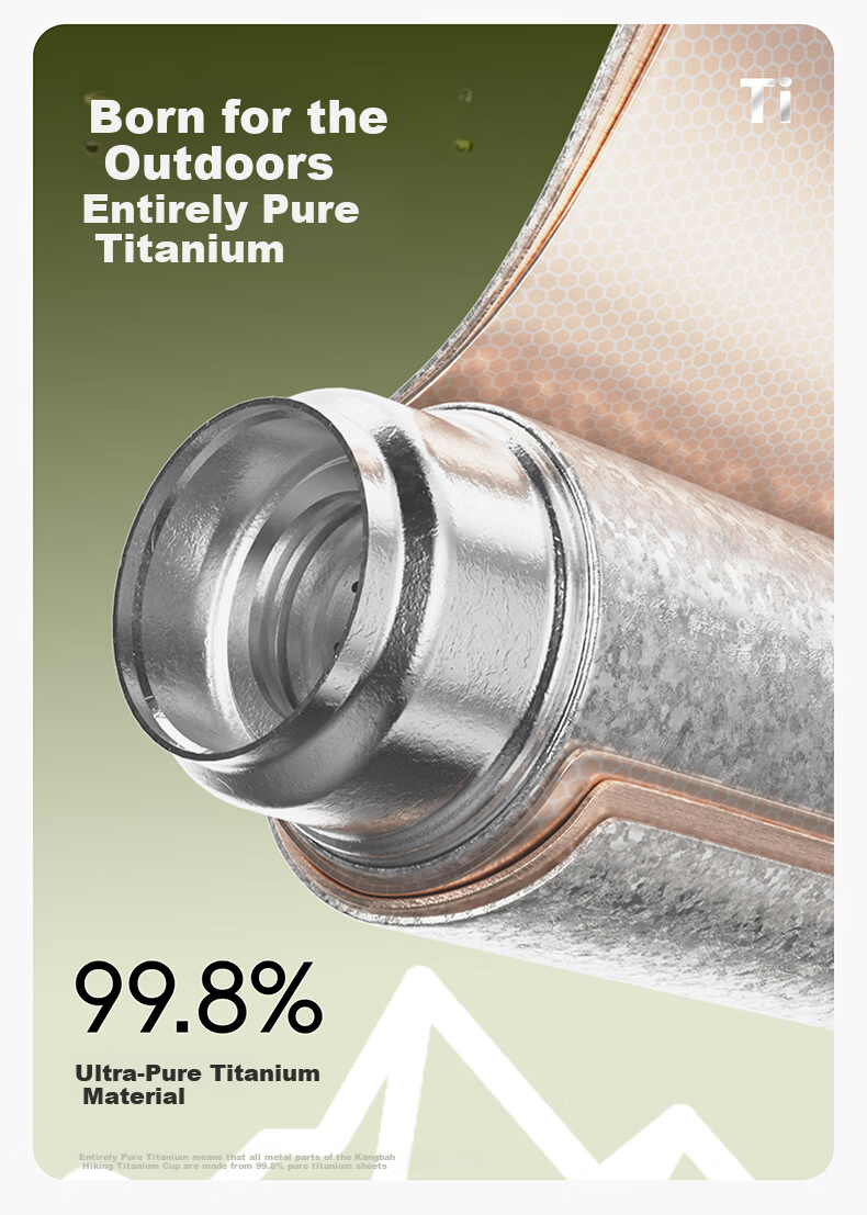 KOBACH Pure Titanium Insulated High-End Tea Brewing Business Office Gift Titanium Cup 450mL Silver 3