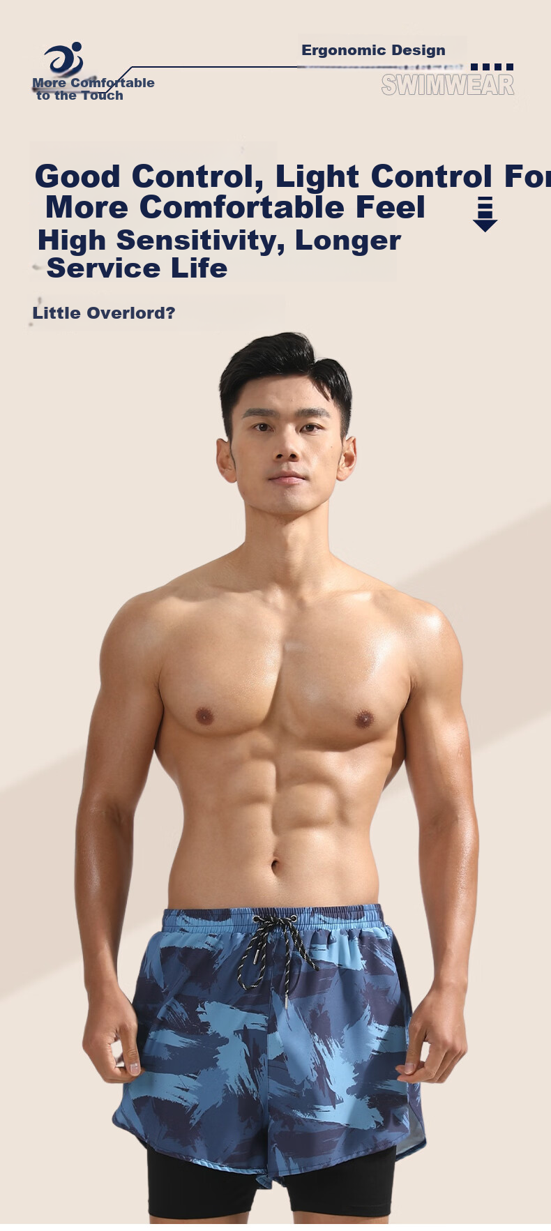 Jiehu Swimming Trunks, Three-Piece Set for Men, Includes Goggles And Swim Cap, Anti-Embarrassment, Quick-Drying, Loose-Fitting, Hot Spring Resort Outfit 2