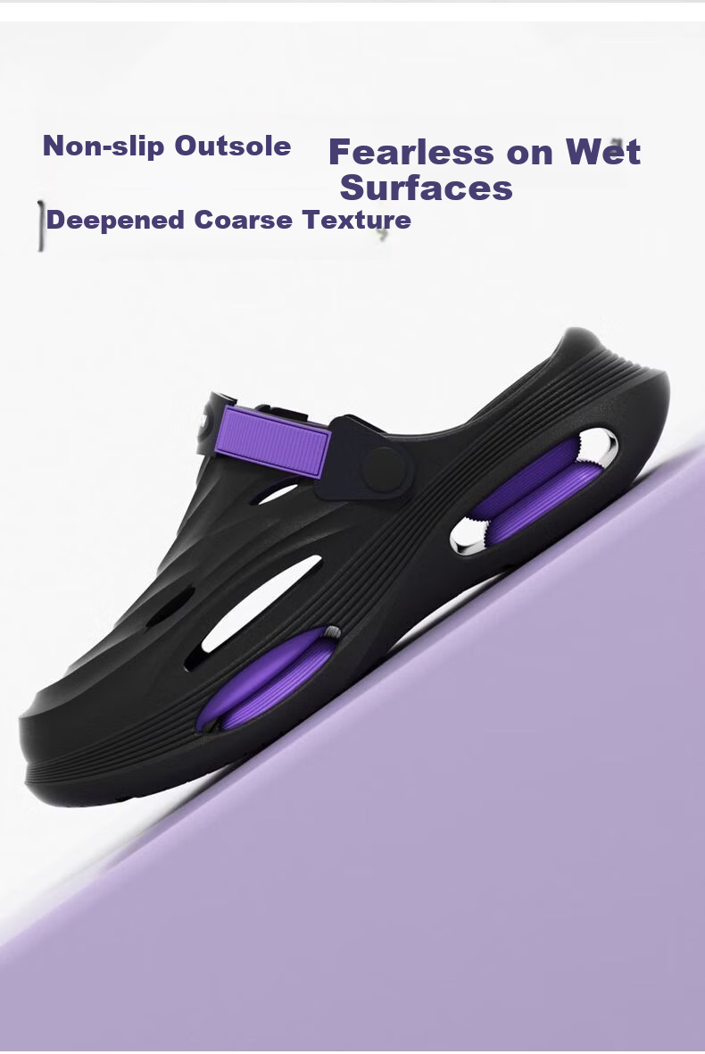 ZHIYING Men's Fishing Clogs Work Outdoor Sports Non-Slip Water Beach Sandals Black Size 42-43 3