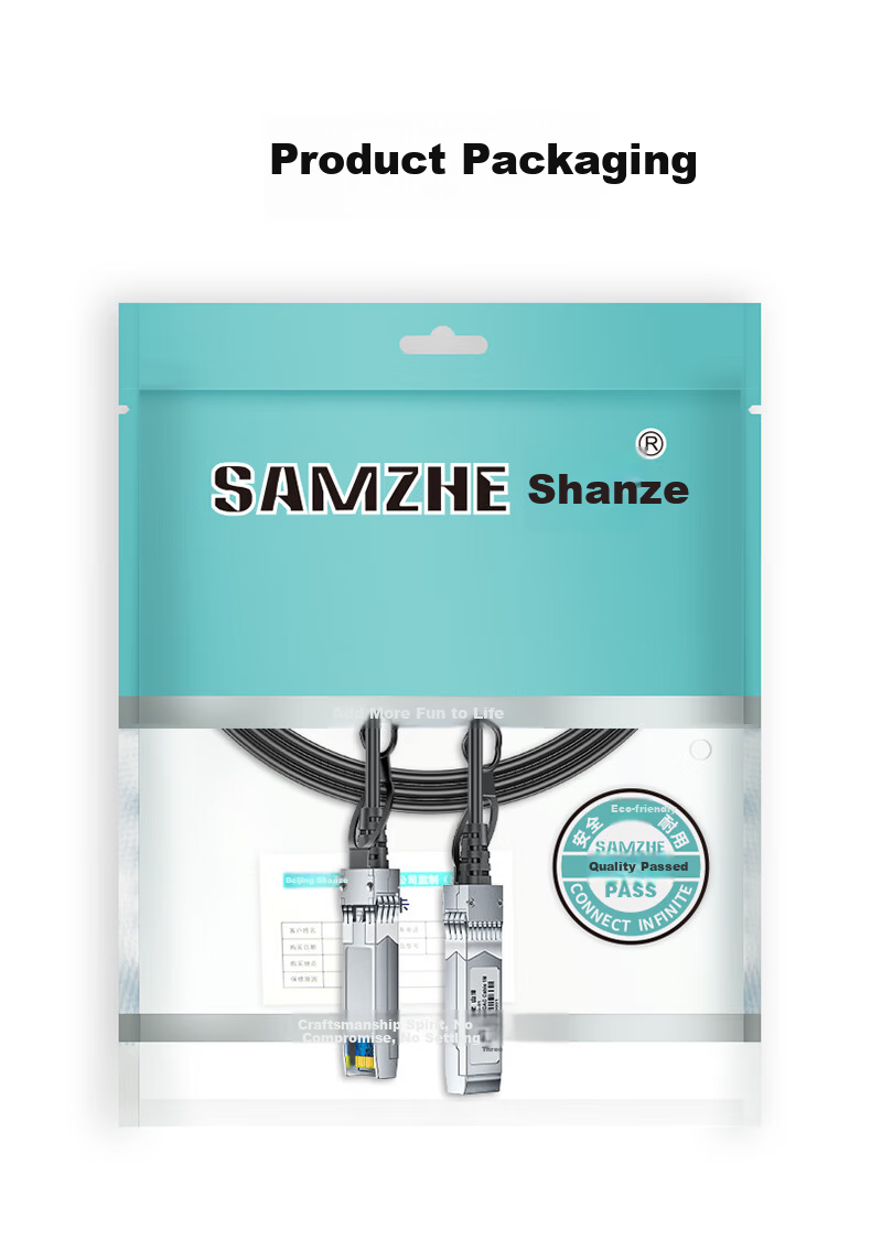 Sanze 25G SFP28 DAC Cable 10G Passive Copper Cable Switch Stacking Plug and Play Low Latency Multi-layer Shielding Anti-interference 3m DAC-25G-03 7