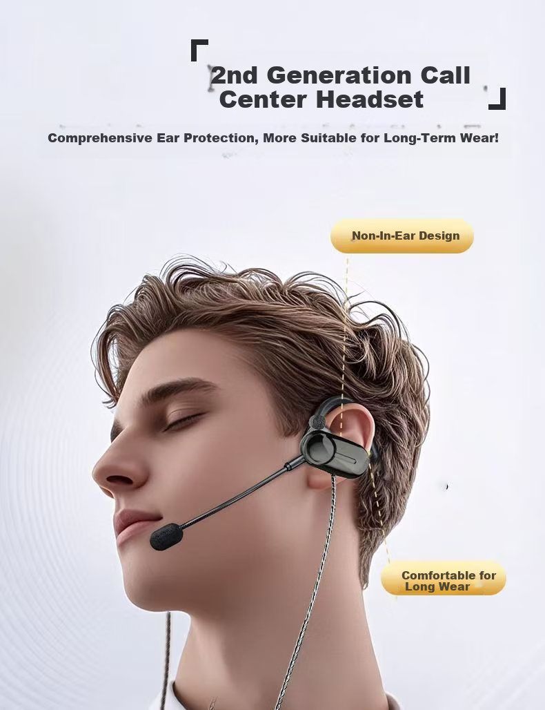 EZHK Call Center Headset Noise Cancelling Microphone USB 3.5mm for Laptop Desktop Customer Service 3