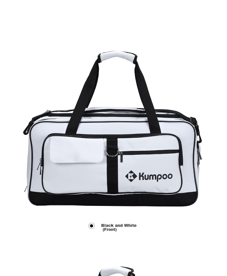 KUMPOO 26th Anniversary New Lightweight Badminton Bag Large Capacity Sports Tote Shoulder Bag KB-661 Black/White 9