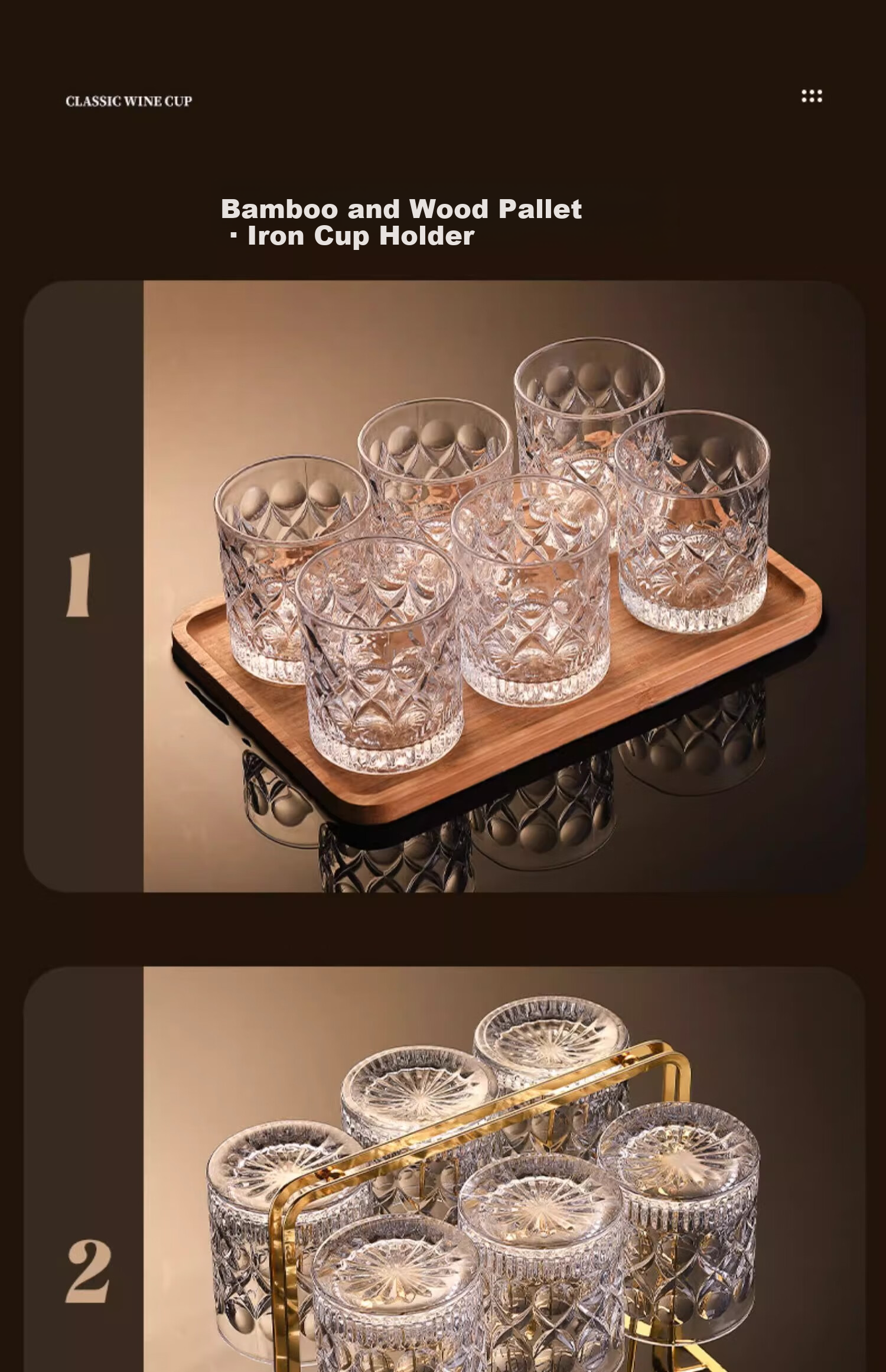 Eight Thousand Lines High-Value Whiskey Glass Set Home Glass Water Cup Set European Style Carved Wine Glass Set 17