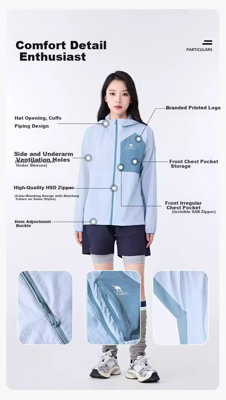 CAMEL Outdoor Original Yarn Sunscreen Jacket Women 26 Spring Summer New High Breathability Water-Repellent Durable Lightweight Coat Unisex 9001 4