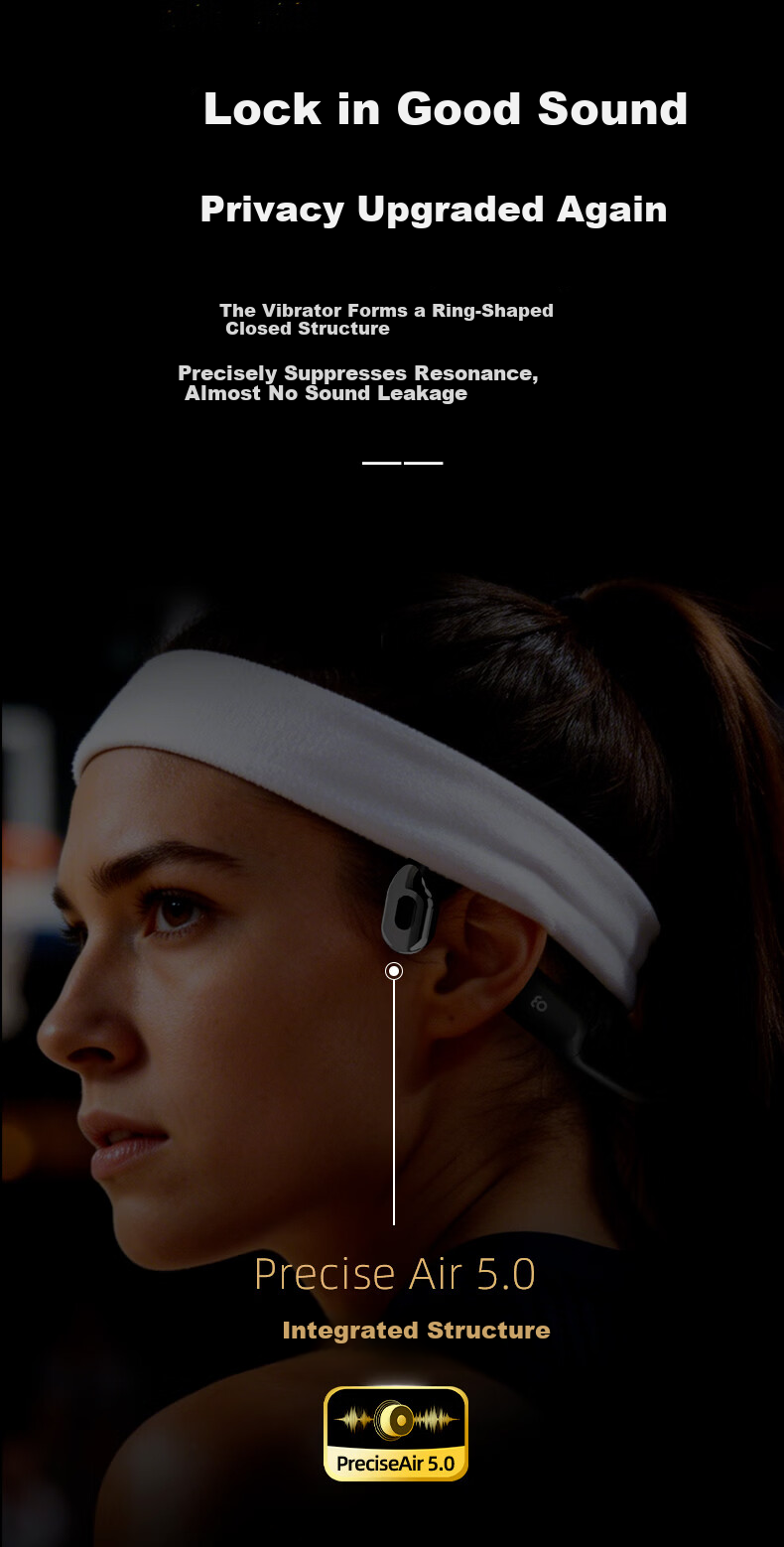 Guling New W80 Professional Bone Conduction Swimming EO Earphones Ear-Hook Sports Running Open Wireless Bluetooth In-Ear Waterproof Compatible with Apple Huawei Feisha Black 10