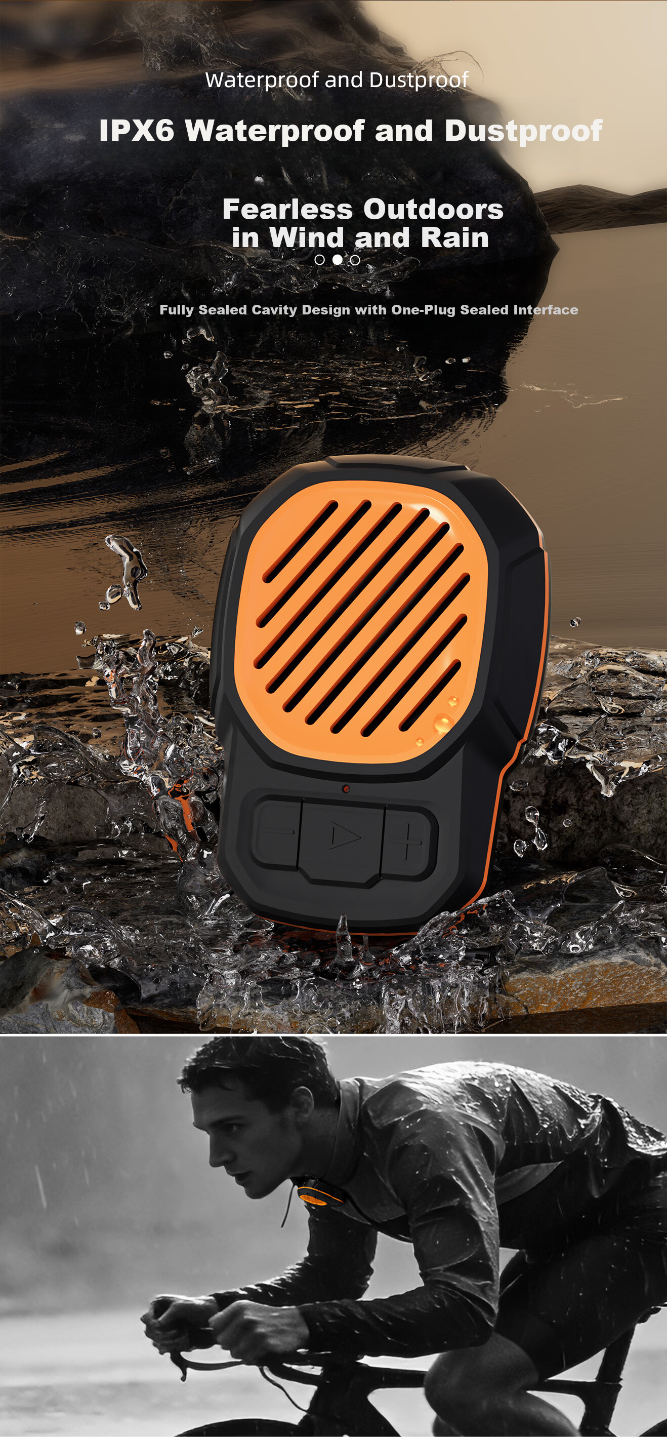 Kuangxiang Wearable Bluetooth Speaker Waterproof Built-in Microphone Clip Mini Speaker Suitable for Men Women Fathers Mothers Gift Choice 4