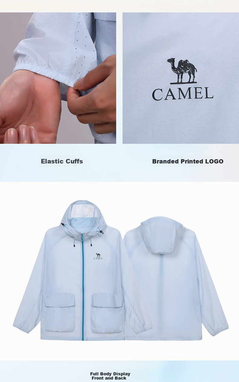 CAMEL Outdoor Sun Protection Jacket 26 Spring Summer New Unisex Water-Repellent Loose Thin Breathable Sunproof Coat 9002 22