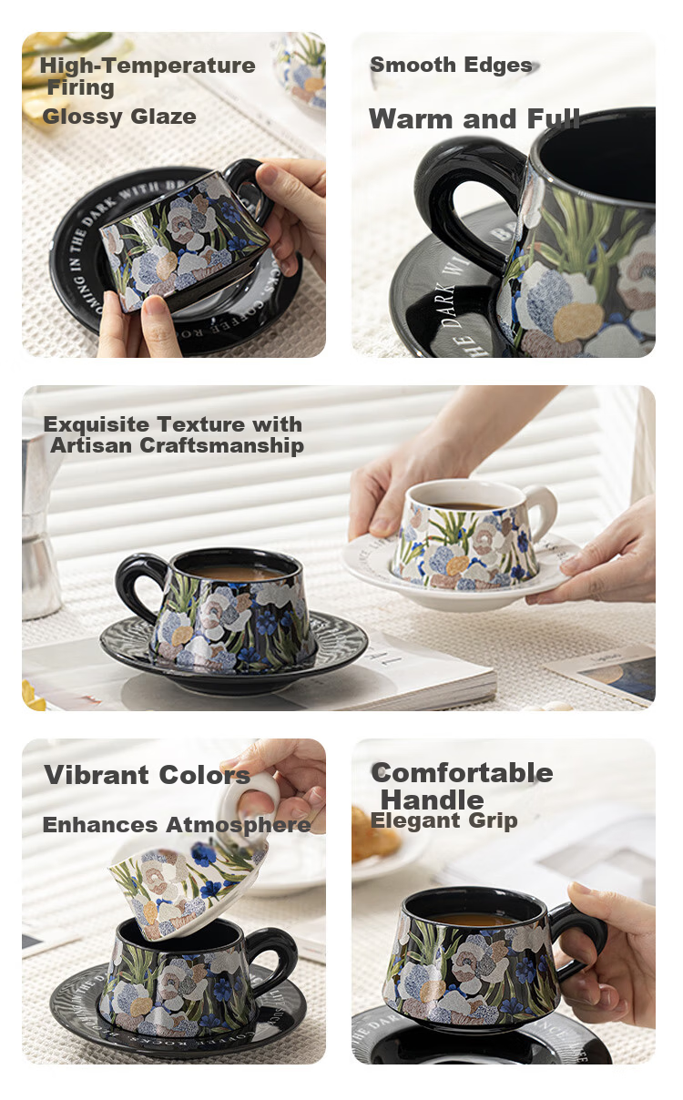 JD Jingzao Coffee Cup Set Rococo Strawberry Coffee Cup 270ML Gift Box Breakfast Red Tea Milk Cup 2