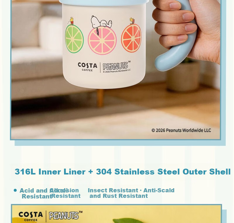 COSTA 2026 New Snoopy Series High-Value Insulated Mug for Men and Women Gift for Wife 7