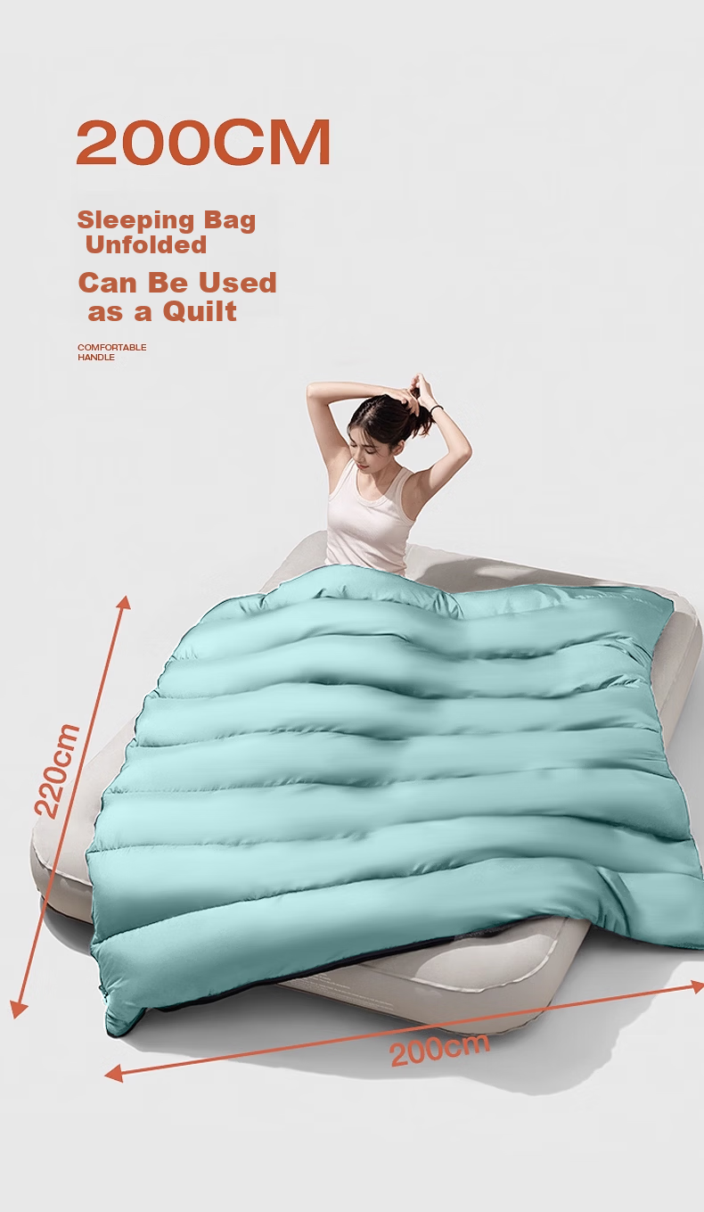 BeiJiLang Fleece-Lined Autumn Winter Thickened Wide Sleeping Bag Outdoor Camping Overnight Office Nap Car Warm Sleeping Bag Quilt 7