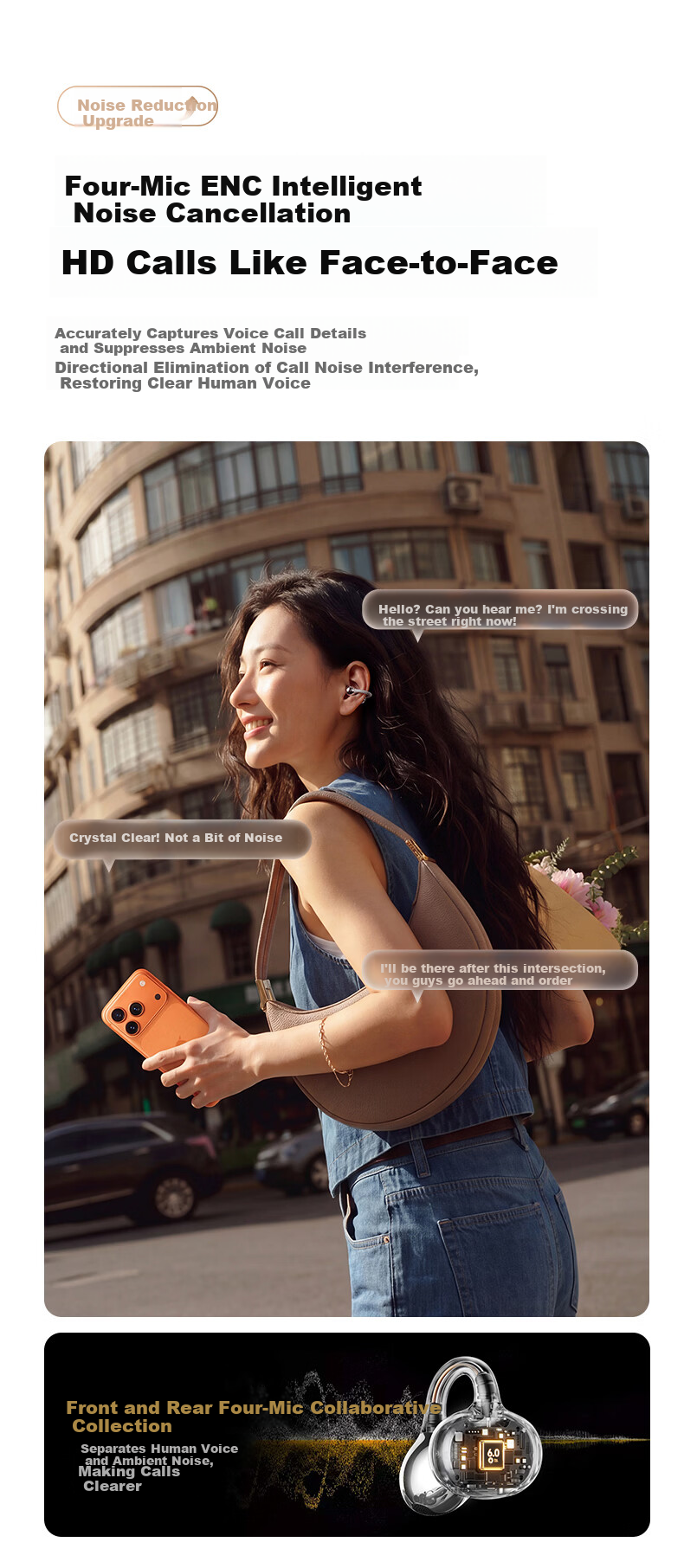 1MORE S20Ultra Bluetooth Ear Clip Bone Conduction Concept Open-Ear Noise Cancelling Headphones Pearl White 18