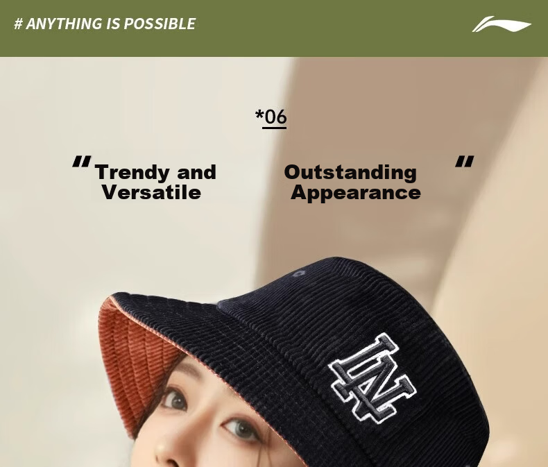 LI-NING New Unisex Bucket Hat Sunshade Outdoor Wide Brim Sunscreen Fashion Casual Cap 11