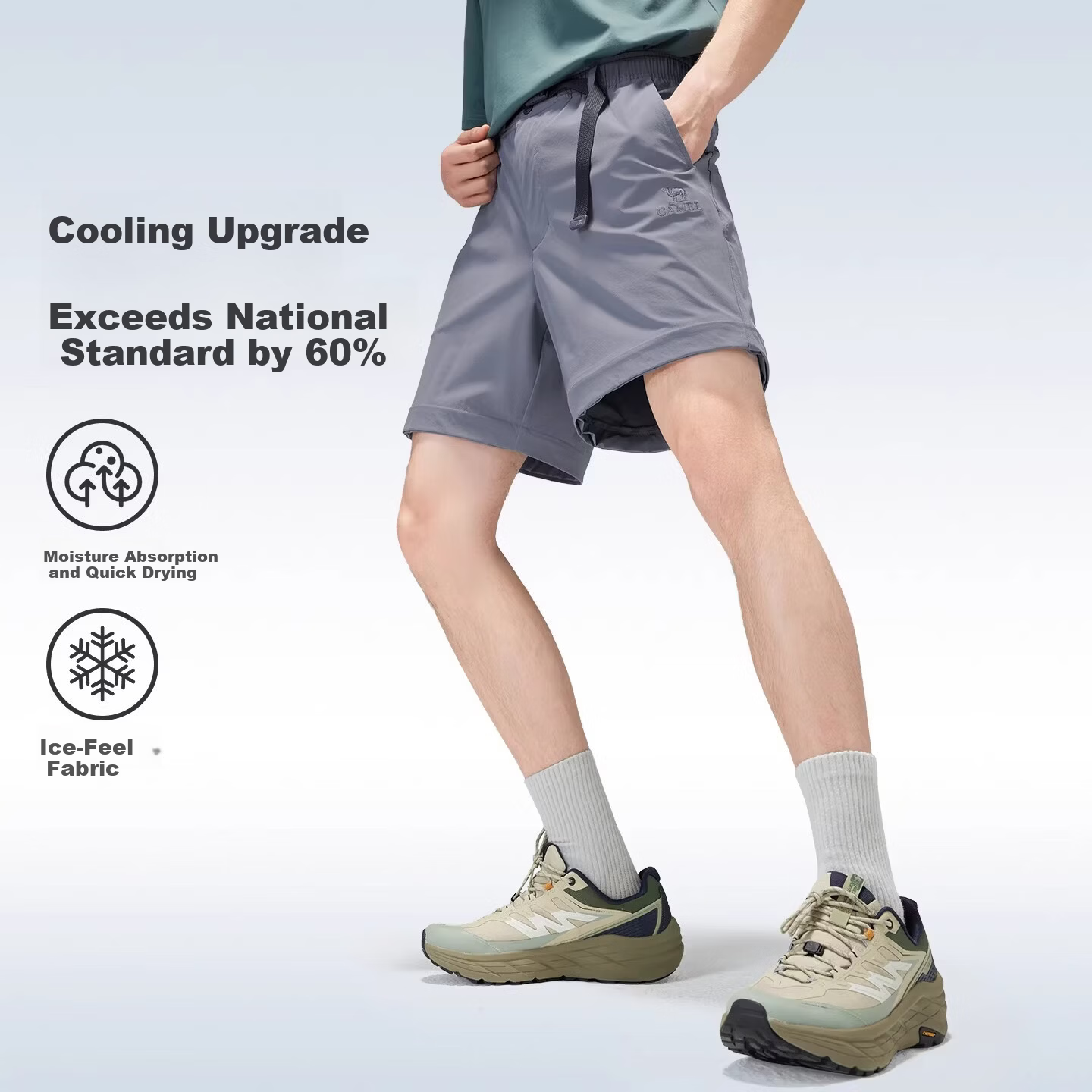 CAMEL [Wang Junkai Edition] Outdoor Quick-Dry Military Pants 26 Spring Summer Cooling Detachable Shorts Hiking Mountaineering Trousers