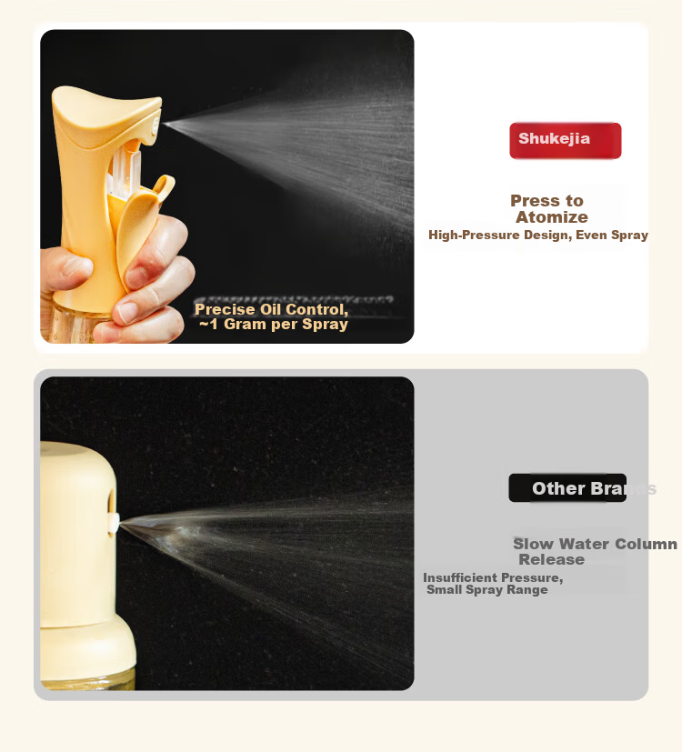 Shuke Spray Oil Bottle High Borosilicate Glass Mist Sprayer Household Food-Grade Kitchen Oil Dispenser 5