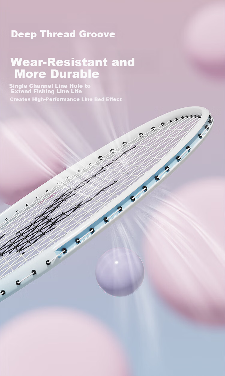 KASON Li-Ning Badminton Racket Set, Ultra-Light And Stylish, Professional Durable Training Rackets for Male And Female Beginners 7