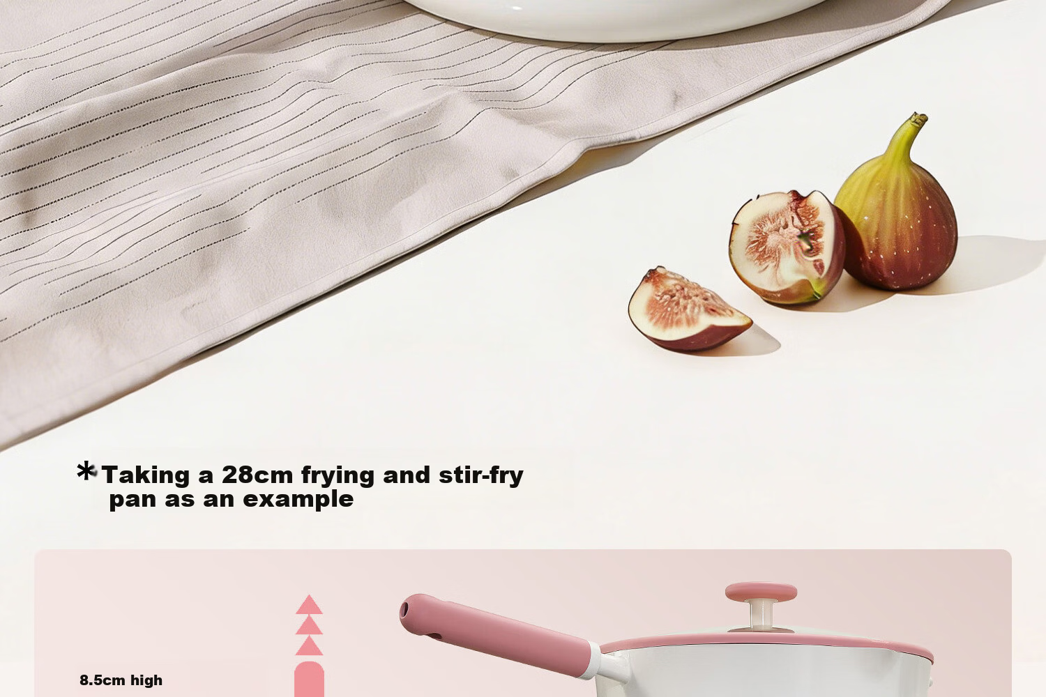 Carote Ceramic Non-Stick Frying Pan Wok 32cm, Household Induction Gas Stove Compatible, Fluorine-Free Coating 10