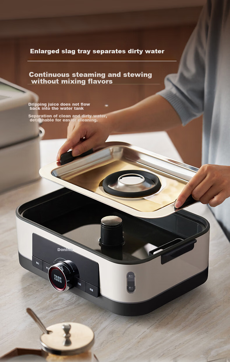 Donlim 618 Price Protection Electric Steamer Multi-Functional Steaming and Stewing Pot Double-Layer Stainless Steel 1005 Upgraded Large Capacity Steam Cooker with Reservation Timer for 3-4 People DL-3 23