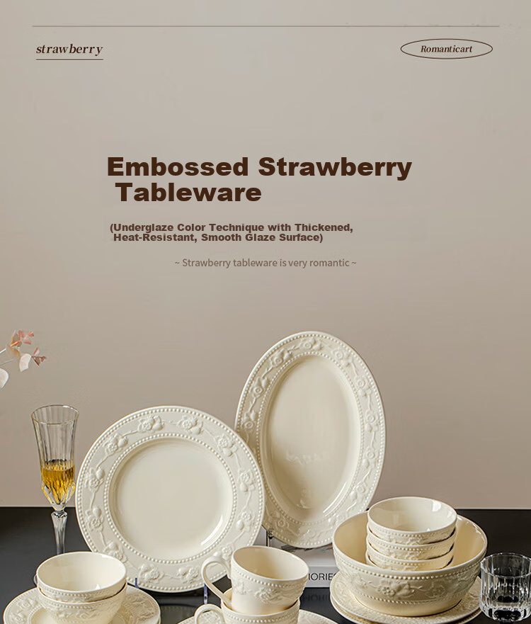 Yomerto Ceramic Dinnerware Set with Underglaze Color Bowls and Plates, High-Quality Home Tableware for Weddings and Housewarming 1