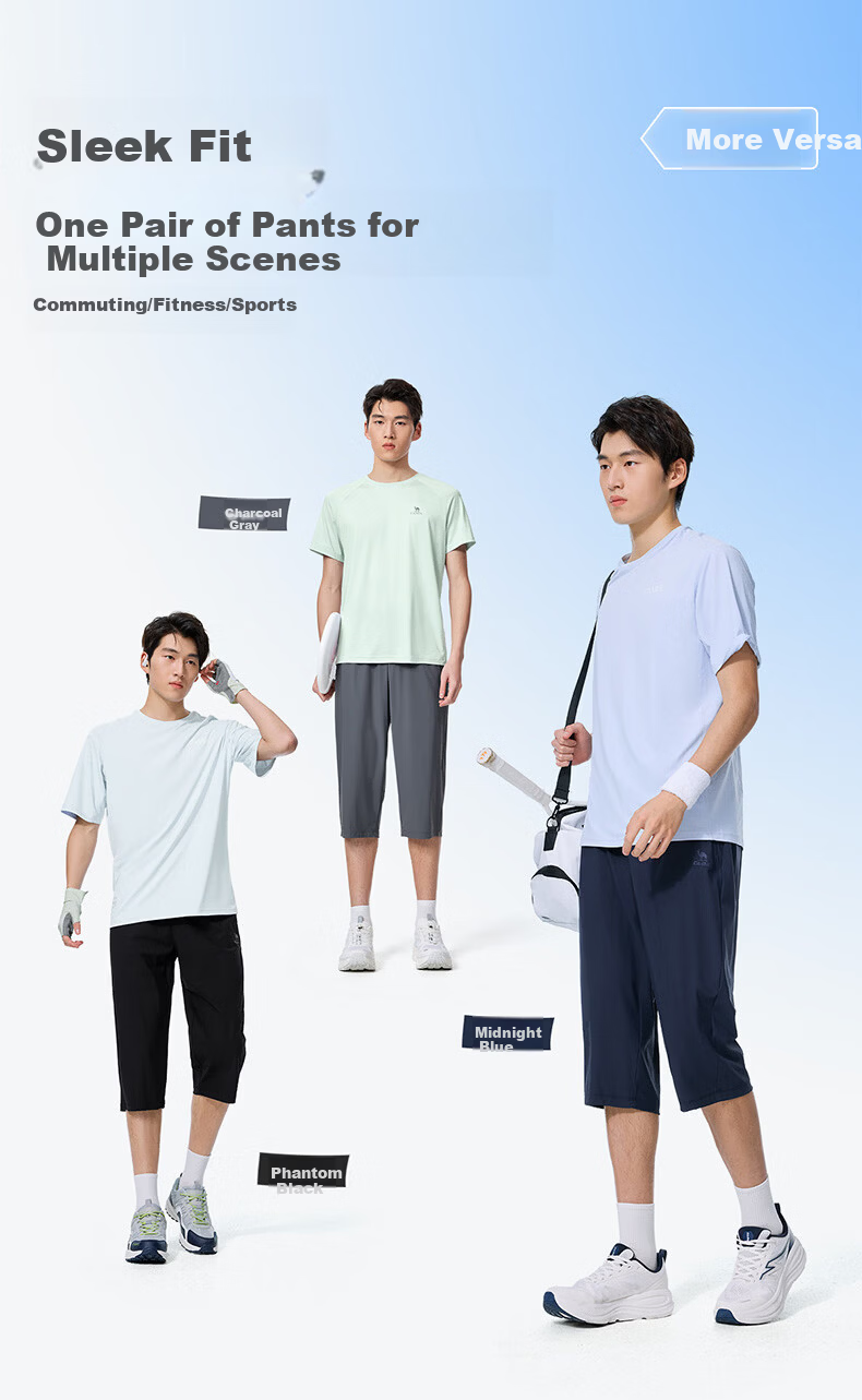 CAMEL Original Yarn Sun Protection Sports Pants Women Cooling Quick-Dry Knitted Capri Pants C26BAYL6018 Phantom Black L 7