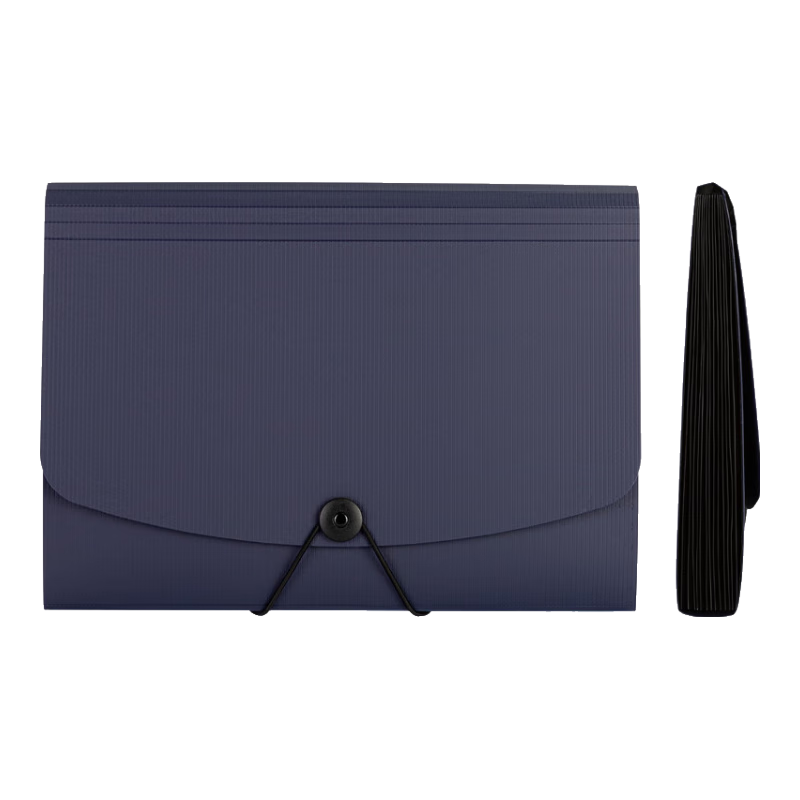Deli 13-Slot A4 Handheld File Folder/A Accordion File/Document Organizer, Multi-Layer Stylish Simple Handheld Conference Briefcase Organizer, Office Study Supplies Blue 5236