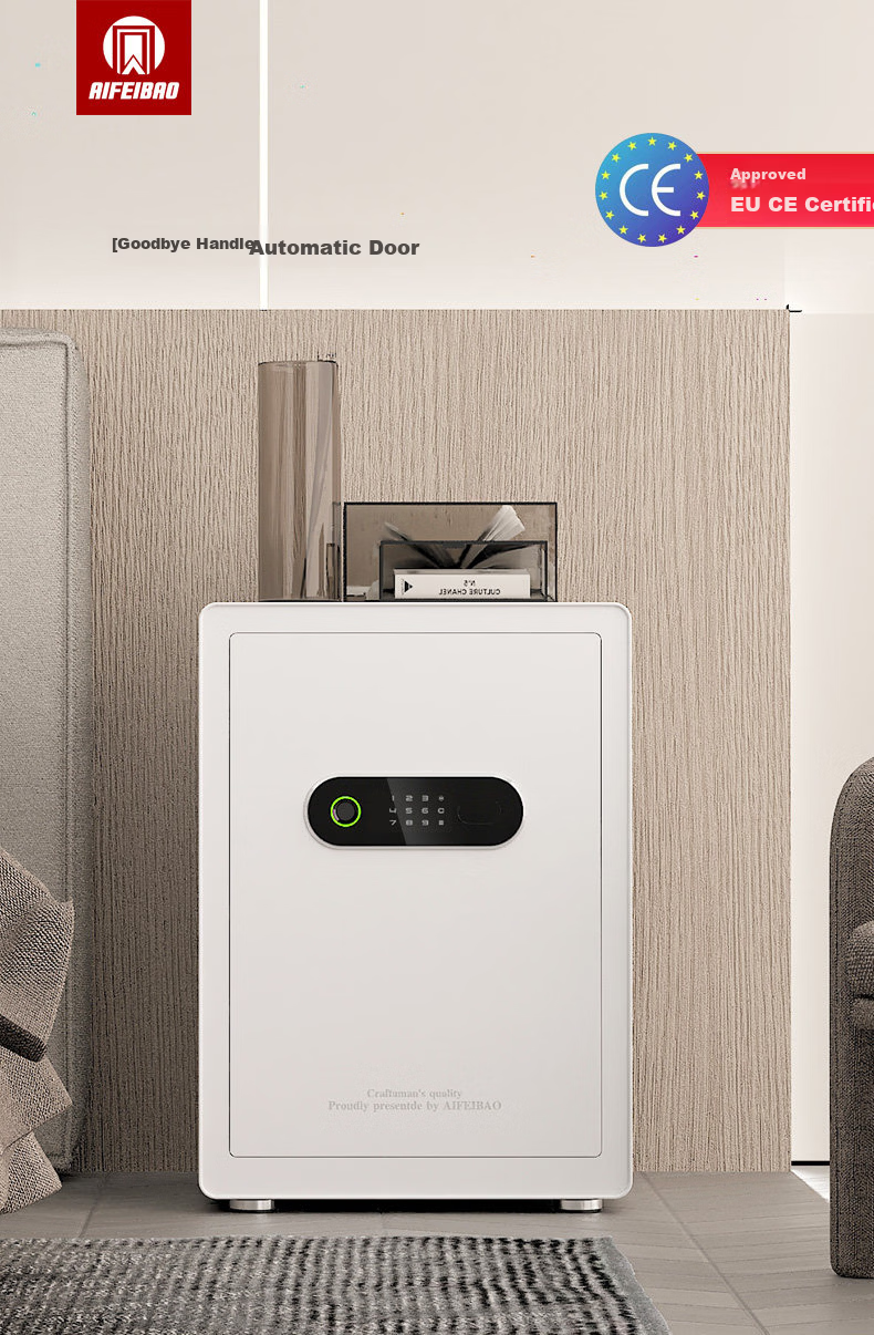 Aifeibao Home Safe Small Smart WiFi Remote Anti-Theft All-Steel Storage Box Automatic Door Opening for Family And Office Use, 30cm High + White 1