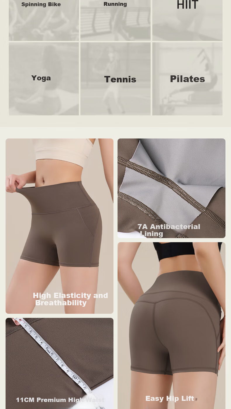 Free Style Women's 3/4 Yoga Pants Summer High-Waist Butt-Lifting Sports Shorts Pilates Training Running Fitness Cycling Pants 8