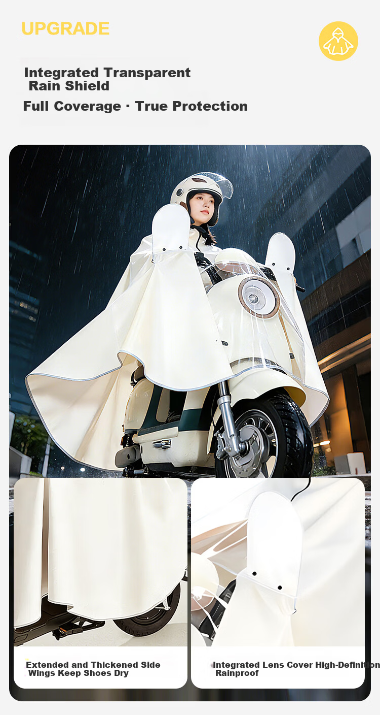 Deli Multifunctional Cape Raincoat for Hiking, Climbing, Camping, Electric Scooter and Motorcycle Riding 3