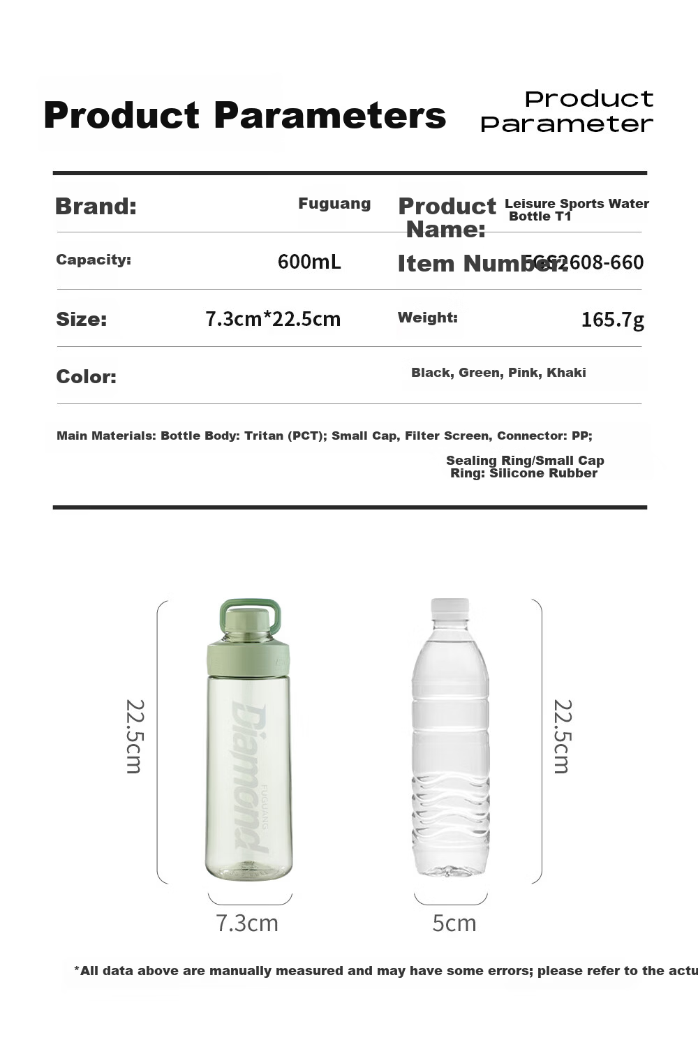 FGA Fugang Tritan Student Water Bottle Large Capacity Portable Cup Unisex Summer Outdoor Sports Direct Drinking Flask 10