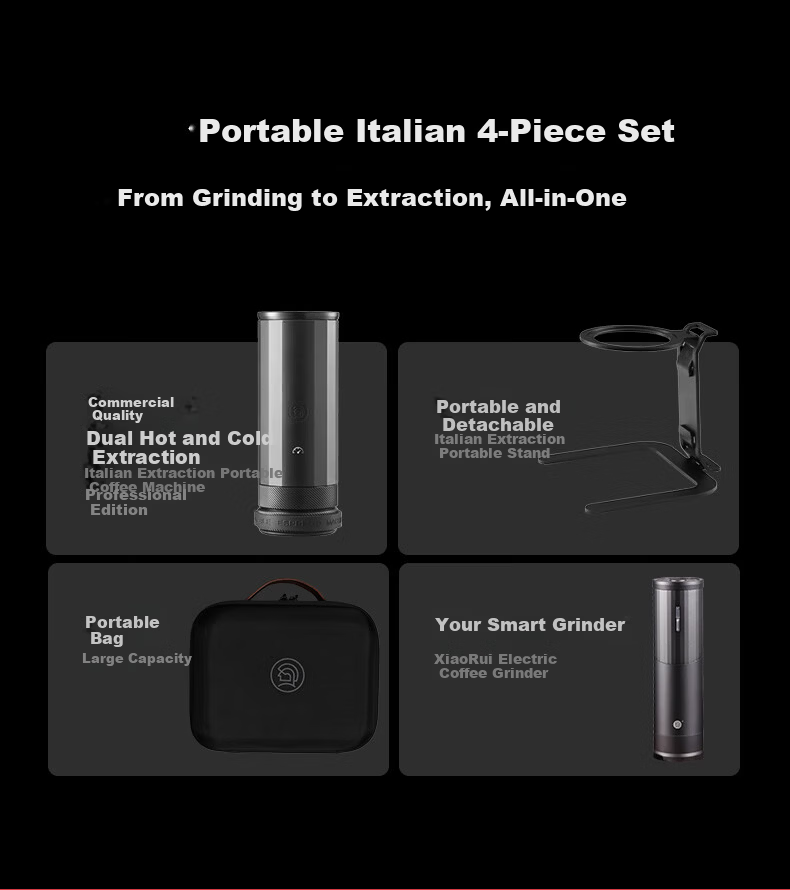 Hero Yicui Professional Edition Portable Espresso Coffee Machine Grinder Set for Outdoor Travel 3