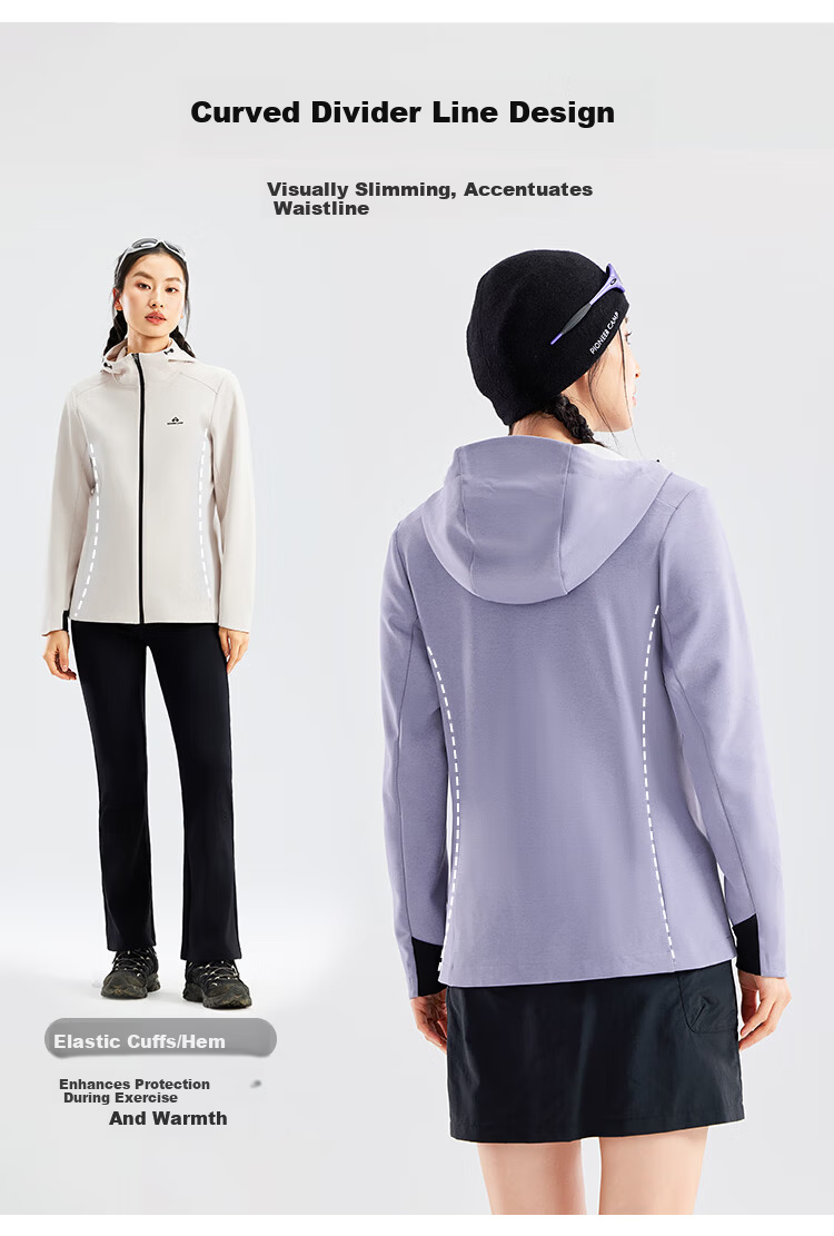 Toread Dolphin Women's Softshell Jacket Spring Autumn Outdoor Fleece Lined Warm Windproof Breathable Durable Hiking Hooded Coat 2