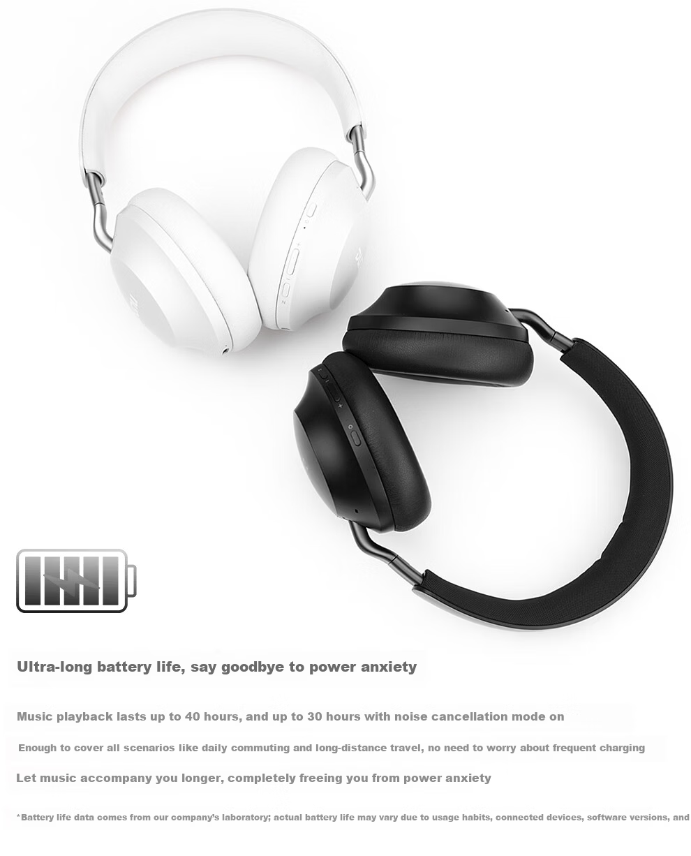 DUNU DBH 500 Over-Ear Wireless Bluetooth Headphones Active Noise Cancelling HiFi Dynamic Driver 3.5MM Single-End USB Wired Headphones for Mobile Phone Computer Tablet Bluetooth 5.4 Black 17