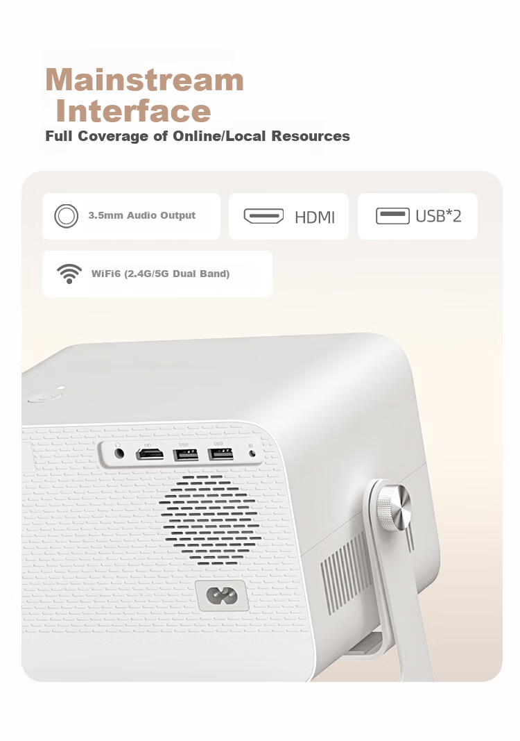 AOC D1 Pro Home Projector True 1080P HD High Brightness Smart 360° Pan-Tilt Portable Projector for Home Theater Bedroom Gaming Conference Office 14
