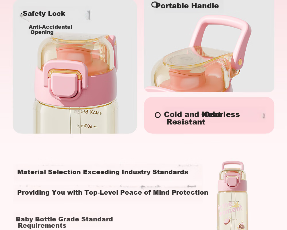 FUGUANG Children's PPSU Dual-Use Straw Cup Student School Water Bottle for Boys and Girls Pregnant Women High-Temperature Resistant Plastic Cup 3