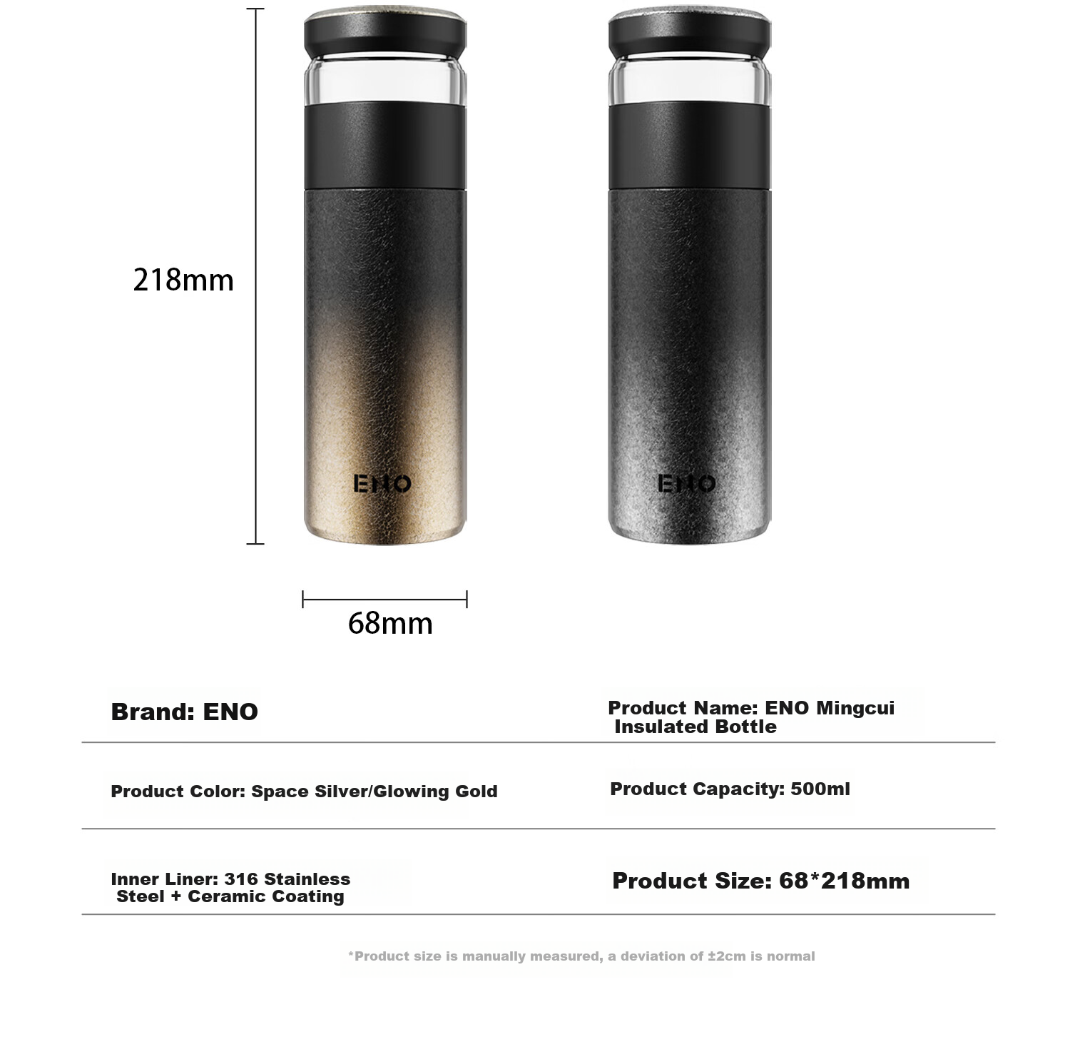 Eno Insulated Tumbler Tea Separation Ceramic Liner 2026 New Portable Men's Tea Brewing Cup 22